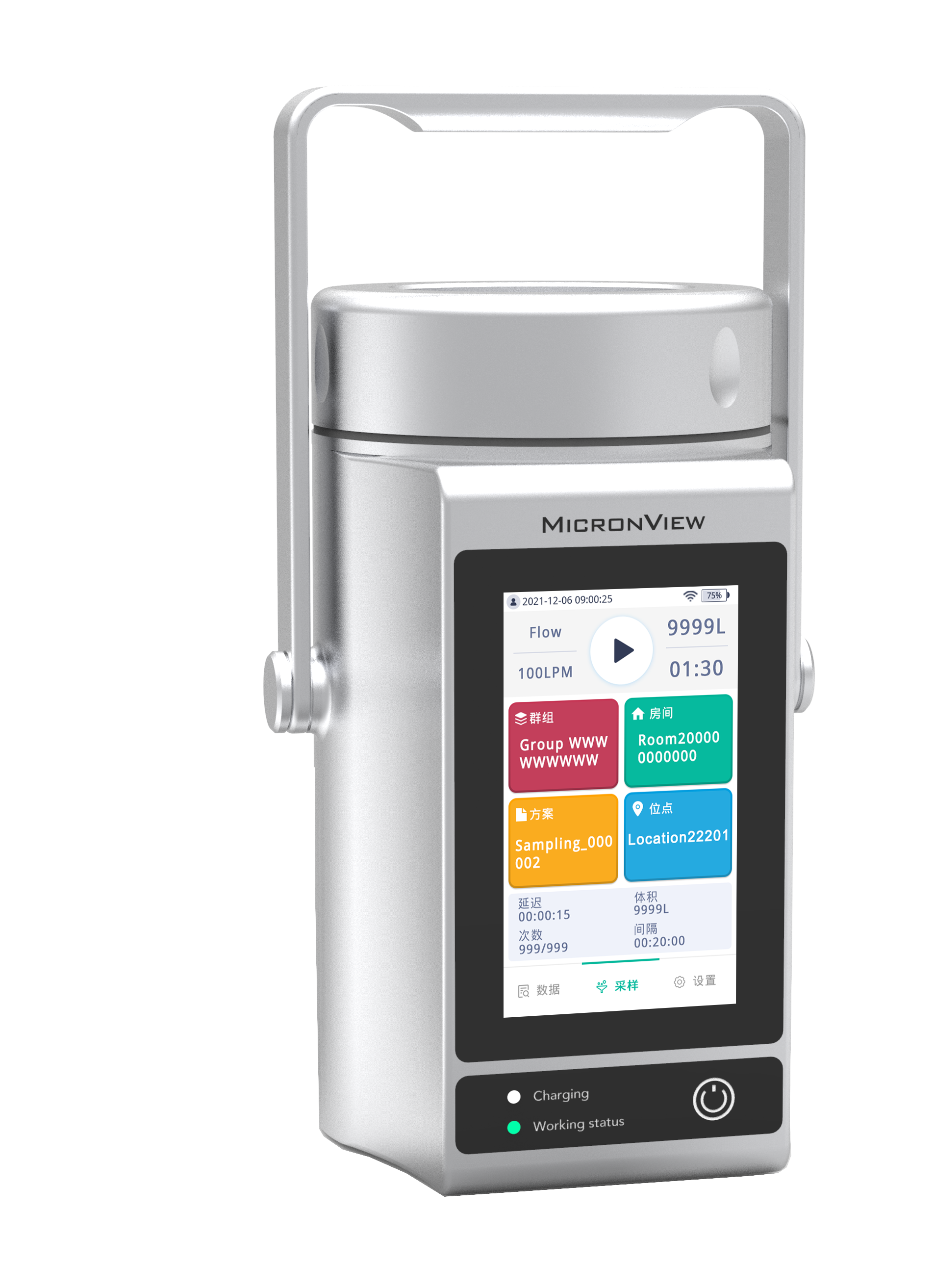Échantillonneur de bioaérosols à autorité multiniveau avec batterie 12 V CC
