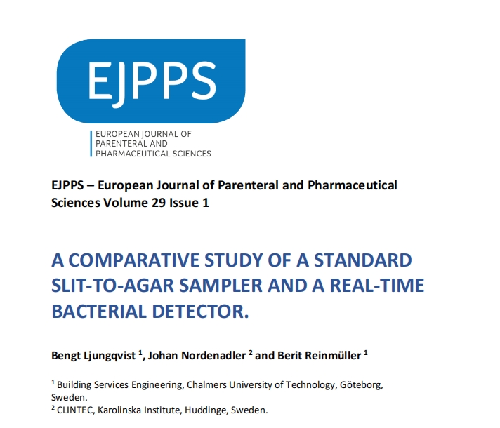 EJPPS - A comparative study of a standard slit-to-agar sampler and a real-time bacterial detector 