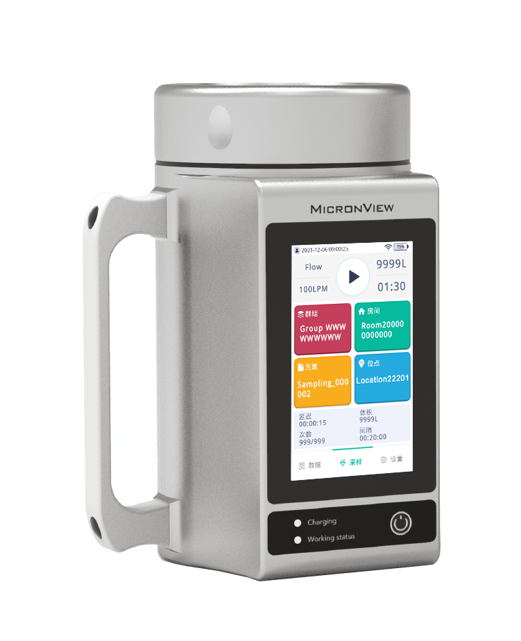 Échantillonneur de bioaérosols à autorité multiniveau avec batterie 12 V CC