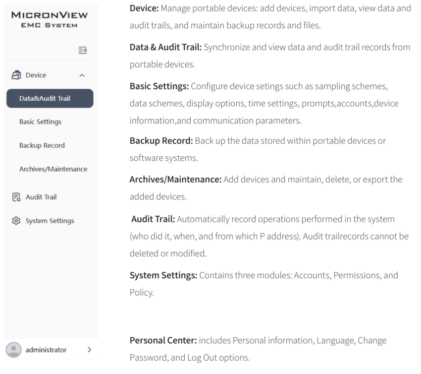 main interface